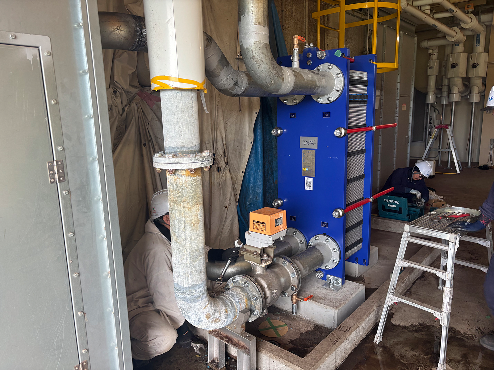 プレート熱交換器入替工事の施工事例